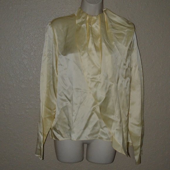 NWT $448 Sz 4 DODO BAR OR Yellow Silk Blouse - Picture 1 of 9
